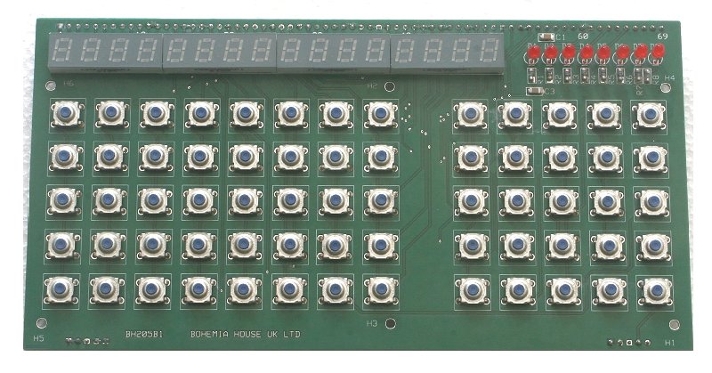 BH205B1 I2C Programmable Keyboard with 65 keys, 16 LED display and 8-bit I/O